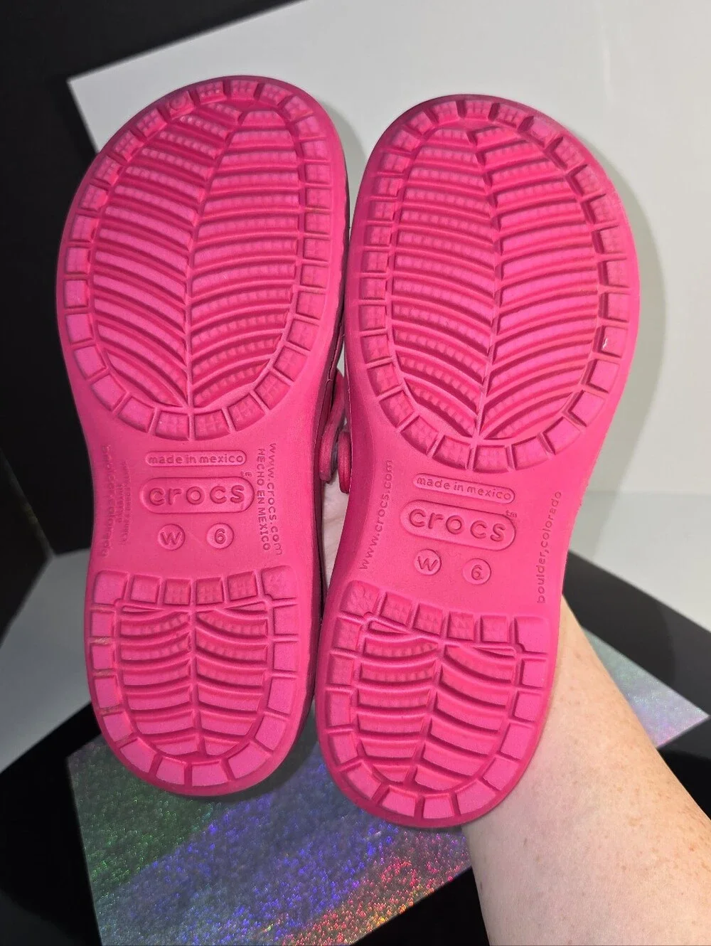 CROCS Shayna Hot Pink Mary Jane-Style Clog with Back Strap Big Girls Sz 6